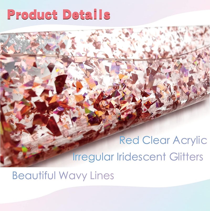 YMVV 15" Acrylic Nail Polish Organizer - Wall Mounted Shelf with Iridescent Glitters Sequin Inside - Great Display for Salons & Retailers (6 Pack) - Image 4